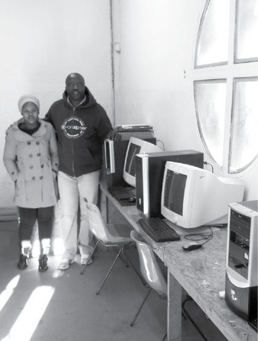 two people posing in near images