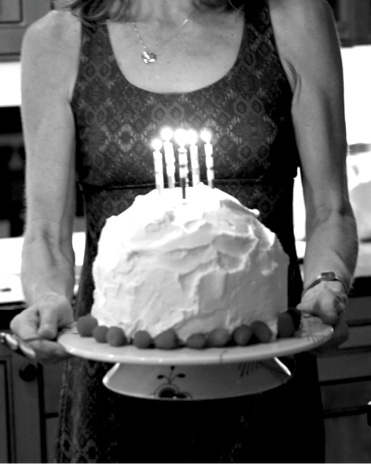 Cake being brought to the table